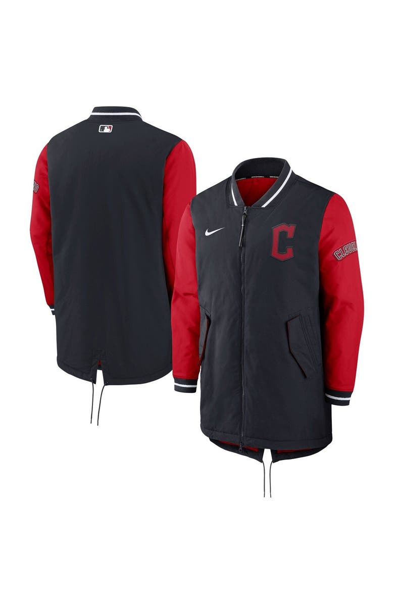 Nike Men's Nike Navy/Red Cleveland Guardians Authentic Collection Dugout Performance Full-Zip Jacket, Main, color, 