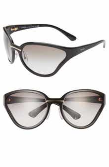 Prada 68mm Oversize Wrap Butterfly Sunglasses