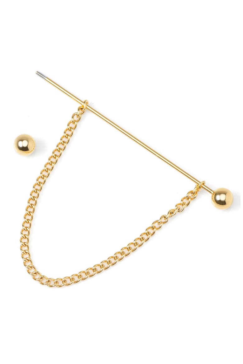 Goldtone Stainless Steel Chain Collarbar, Alternate, color, GOLD