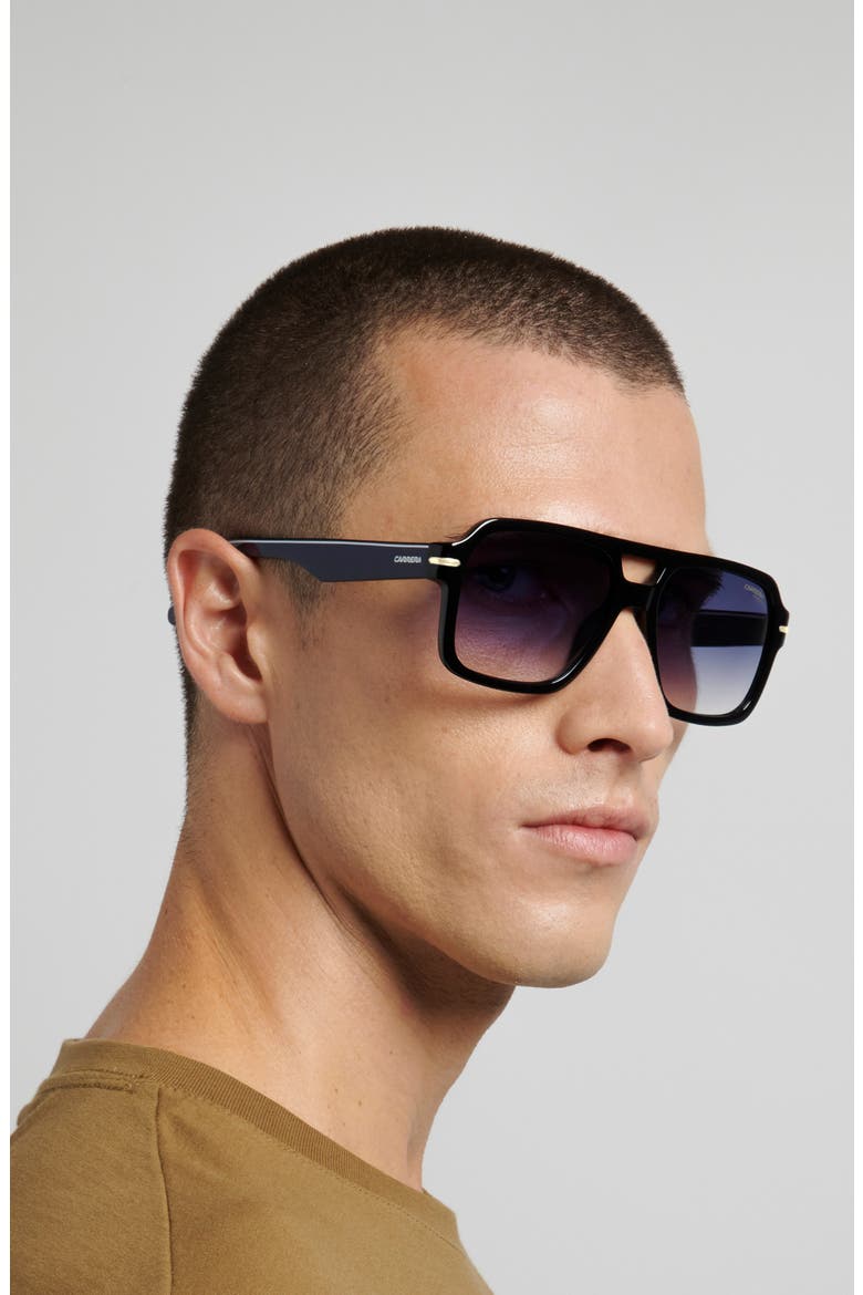 56mm Gradient Square Sunglasses, Alternate, color, BLACK BLUE/ DARK BLUE