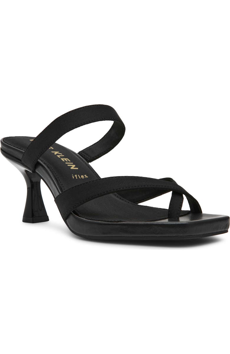 Anne Klein Jevelli Toe Loop Sandal, Main, color, Black Stretch
