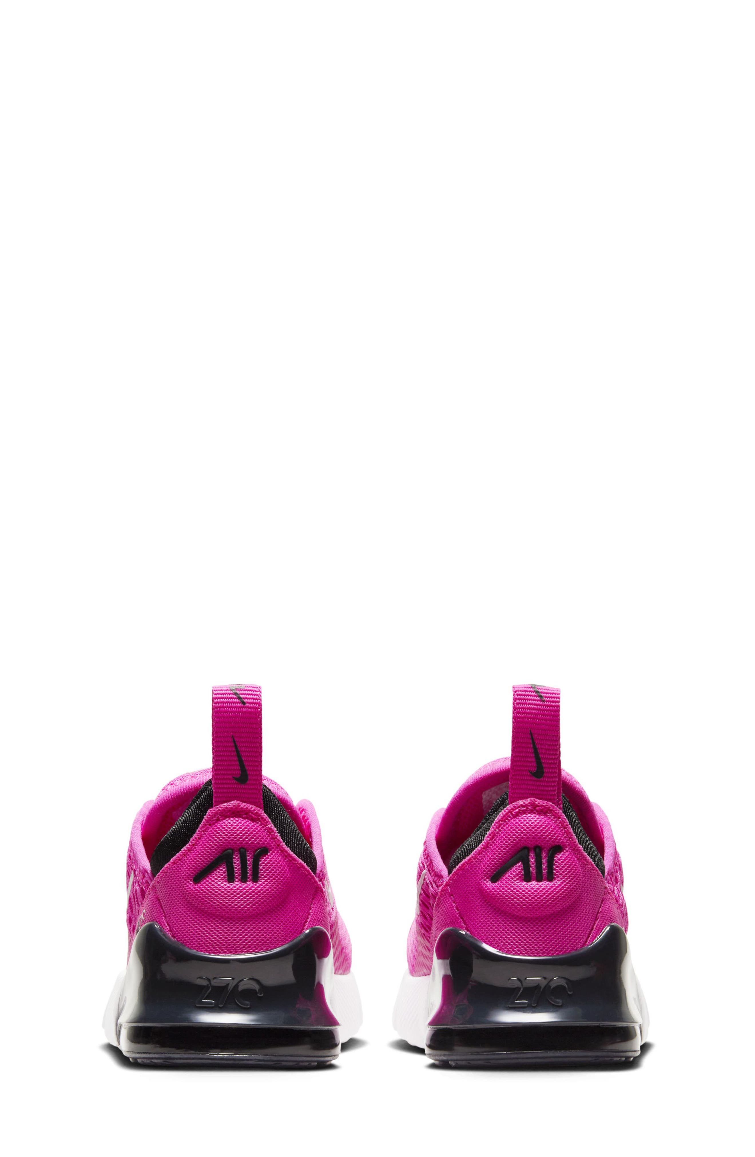 Kids' Air Max 270 Sneaker, Alternate, color, LASER FUCHSIA/ BLACK/ WHITE