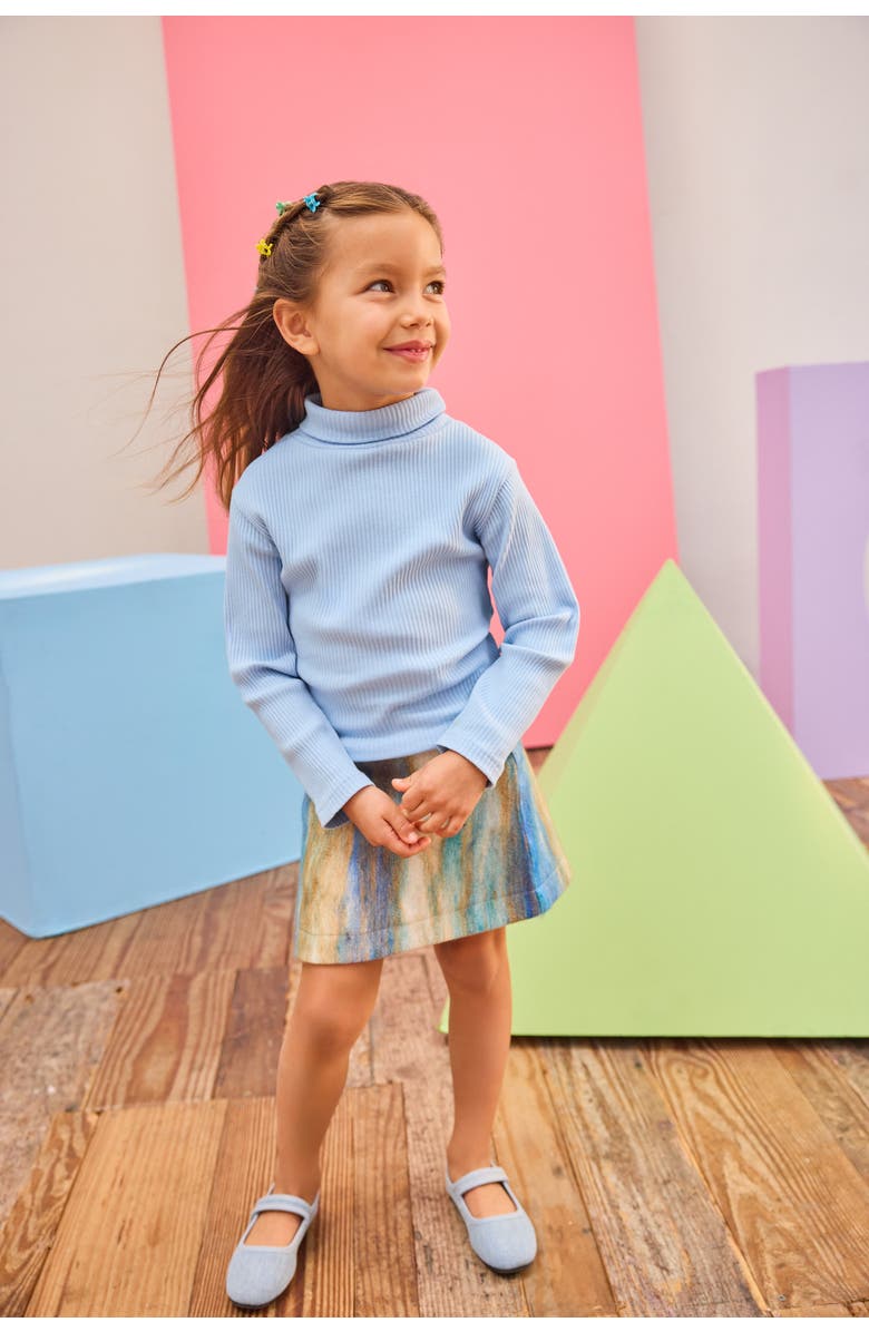 BISBY Kids' Wool Mini Skirt, Alternate, color, Blue Multi Stripe Wool