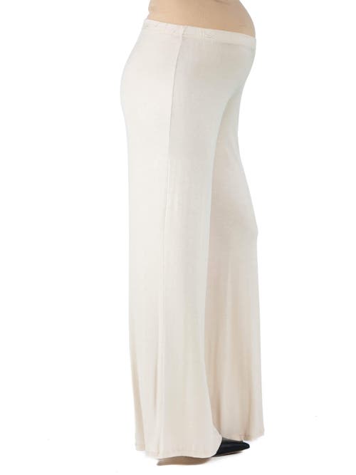 24seven Comfort Apparel Maternity Solid Color Palazzo Pants In Multi