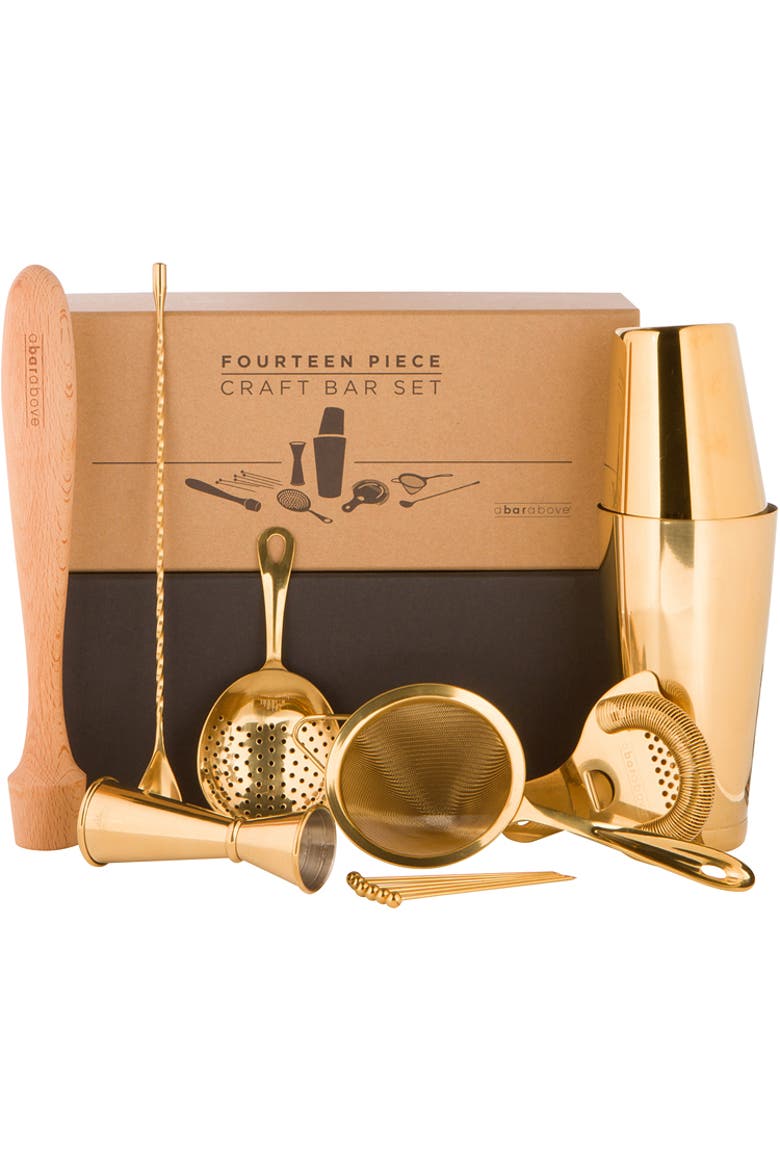 14-Piece Craft Bar Set, Gold, Main, color, Gold
