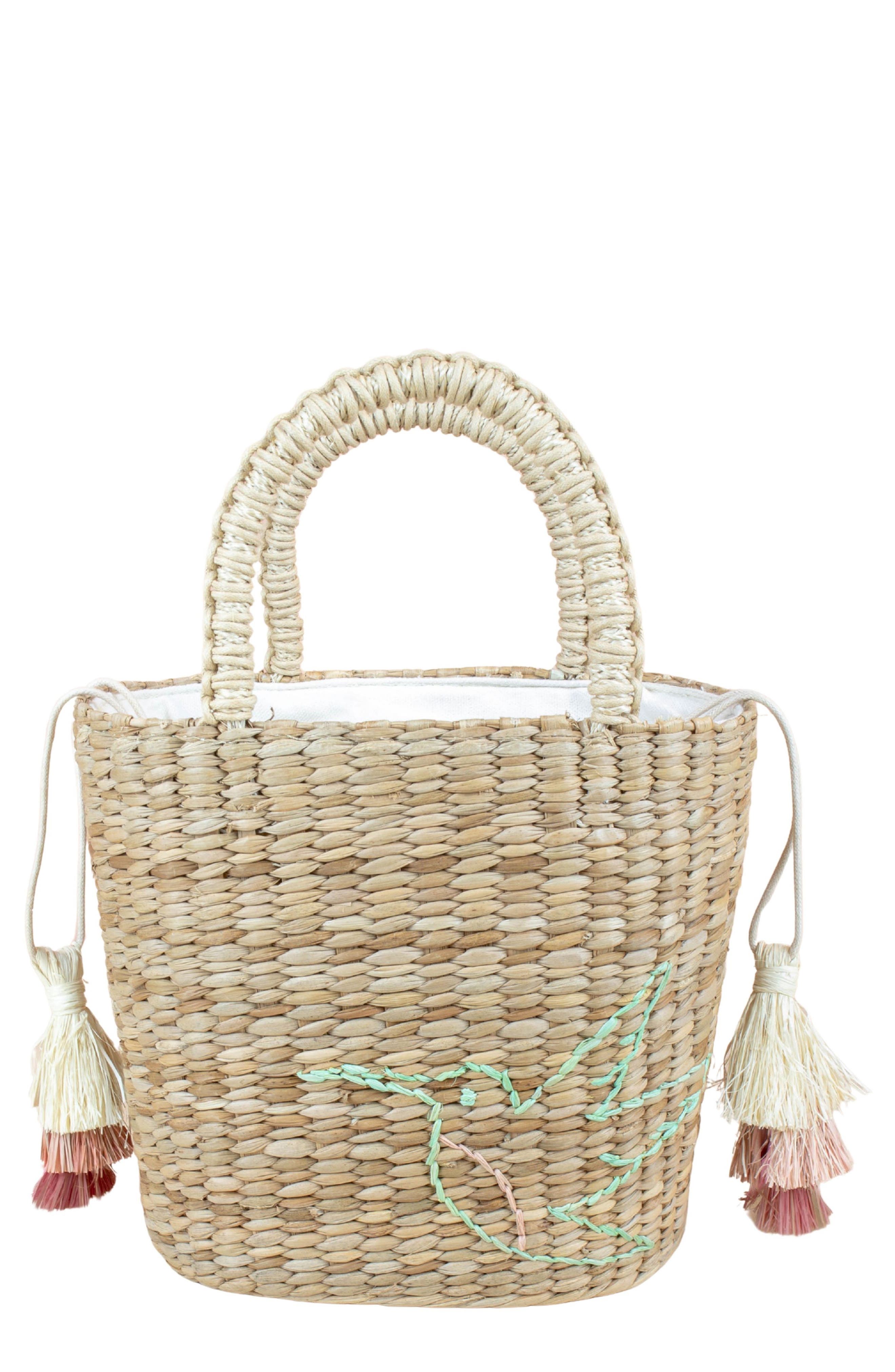 LIKHA Hummingbird Embroidered Tote Bag, Main, color, Natural