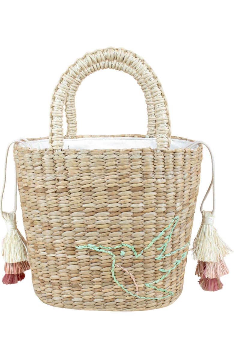 LIKHA Hummingbird Embroidered Tote Bag, Main, color, Natural