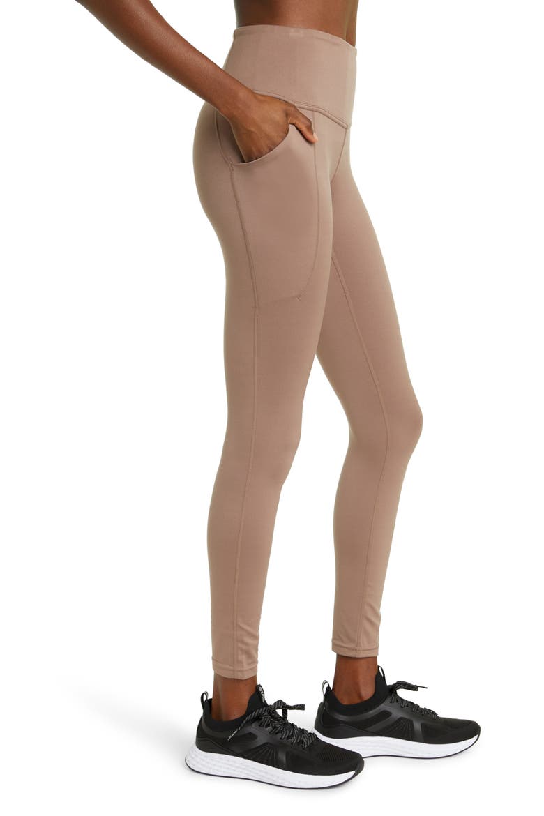 Renew High Waist Pocket Leggings, Alternate, color, BROWN TAUPE