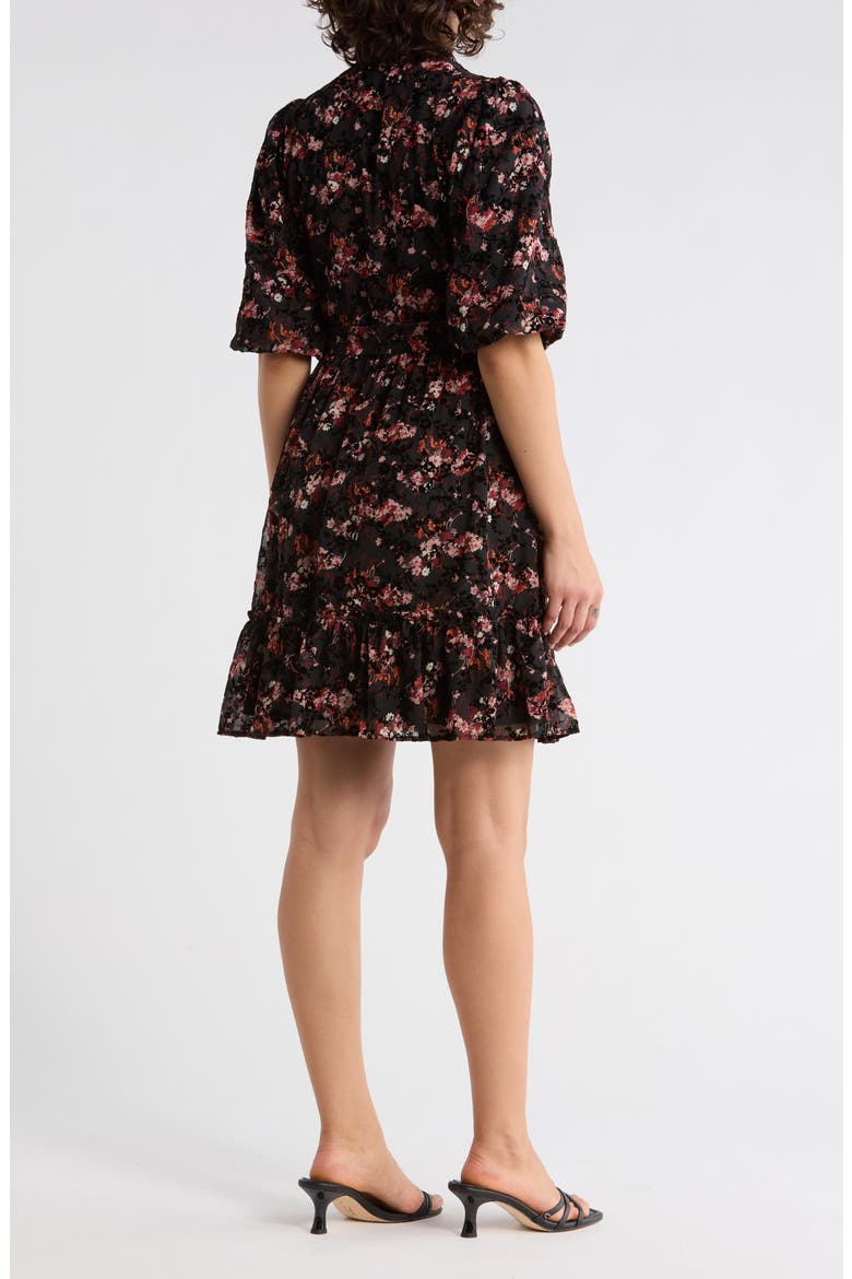 Floral Ruffle Shirtdress, Alternate, color, BLACK FLORAL
