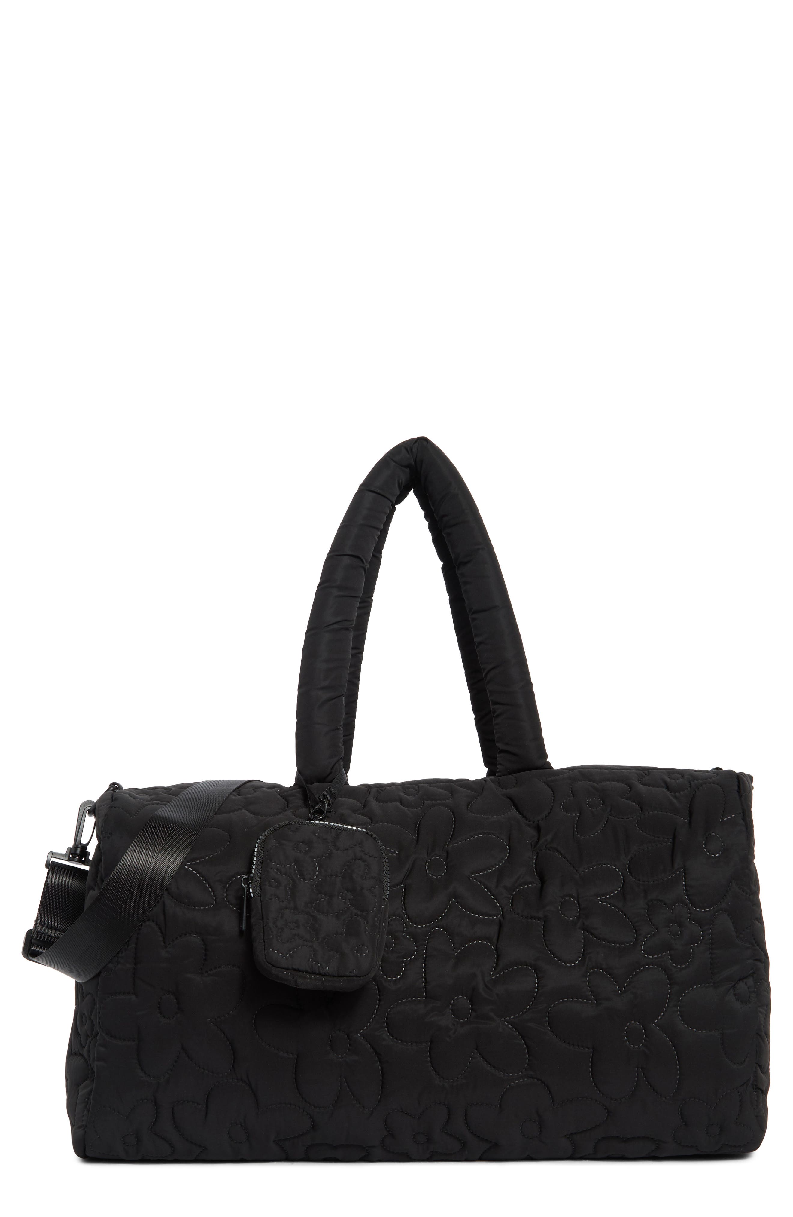 MYTAGALONGS Floral Quilted Duffle with Trolley Pass Pocket