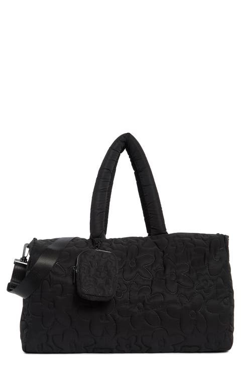 Floral Quilted Duffle with Trolley Pass Pocket