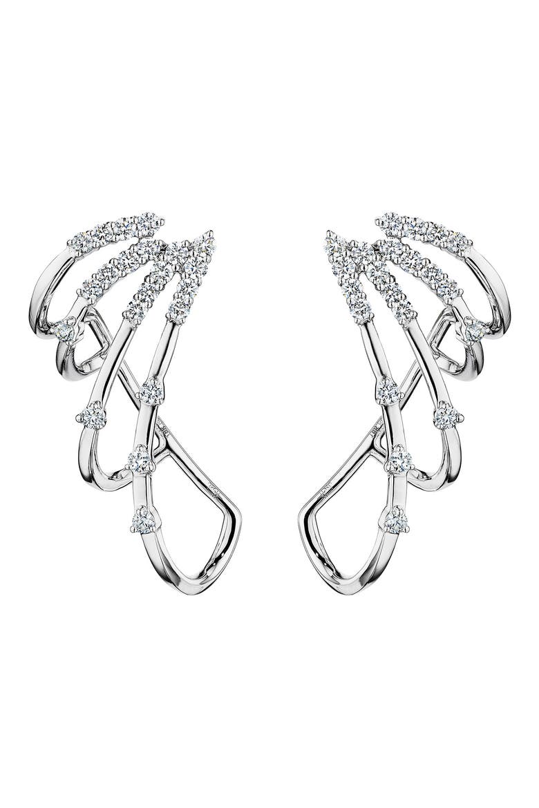 Luminus Diamond Earrings, Main, color, 18K WHITE GOLD