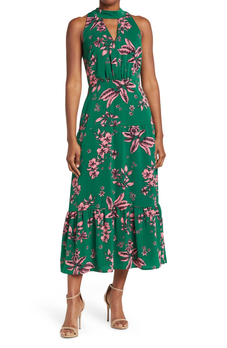 Sam Edelman Halter Neck Tiered Maxi Dress, Main, color, 