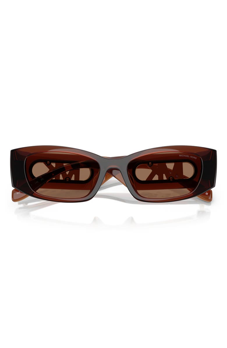 Michael Kors 52mm Rectangular Sunglasses, Alternate, color, Brown Transparent / Brown