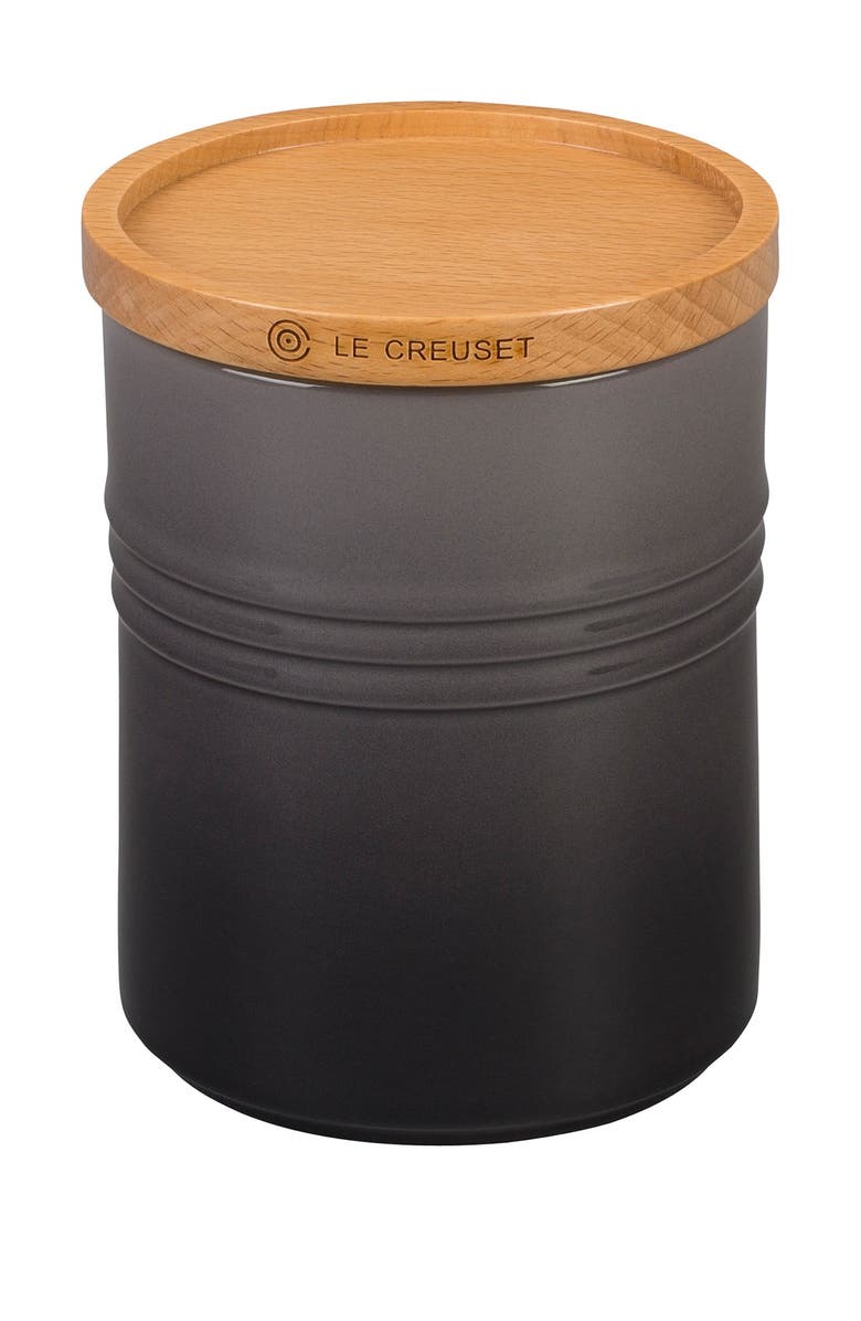 Le Creuset Glazed 22 Ounce Stoneware Storage Canister with Wooden Lid, Alternate, color, 