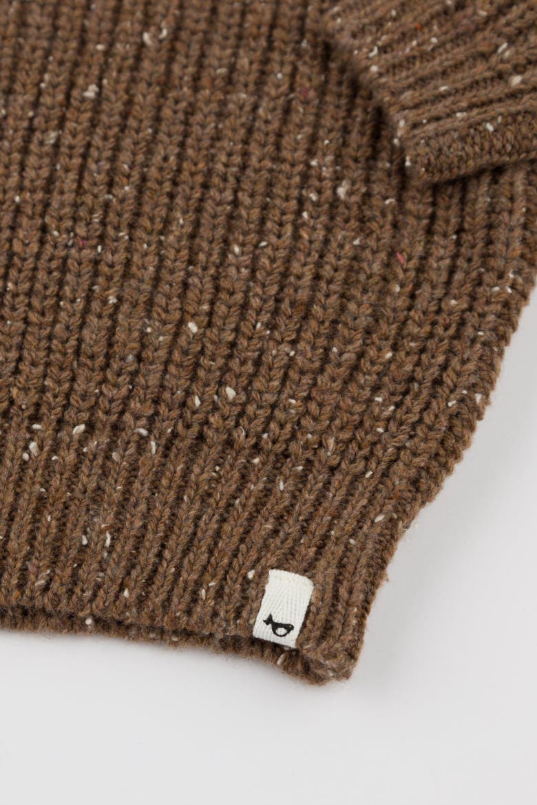 Speckle Knit Grandpa Knitted Pullover, Alternate, color, Chocolate