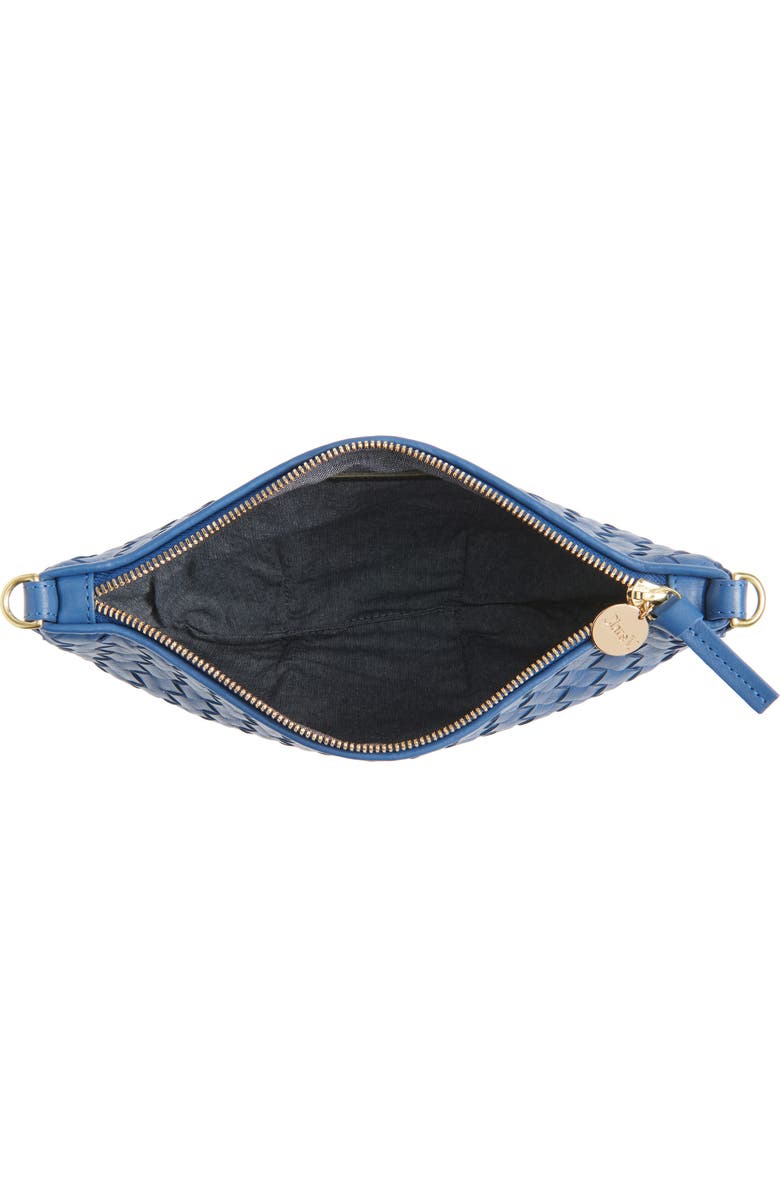 Clare V. Medium Petit Moyen Woven Leather Messenger Bag, Alternate, color, French Blue