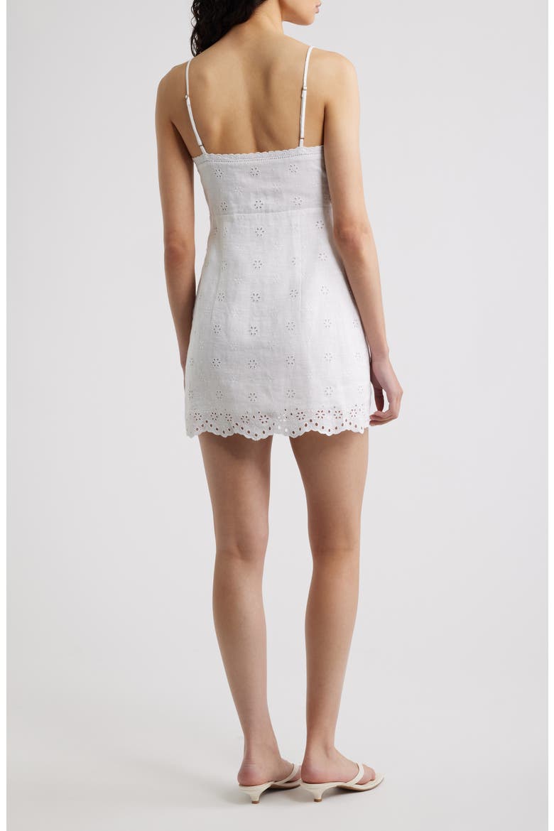 Peppy Embroidered Sleeveless Minidress, Alternate, color, OPTIC WHITE