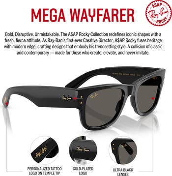 小物 Ray-Ban MEGA WAYFARER ASAP ROCKY ASAP Rocky, Ray-Ban Launch Wayfarer Puffer Sunglasses in 7
