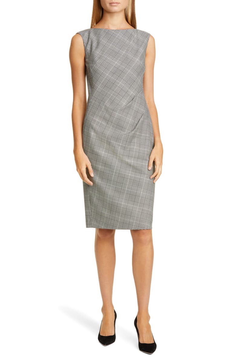 Lafayette 148 New York Della Houndstooth Sheath Dress, Main, color, 