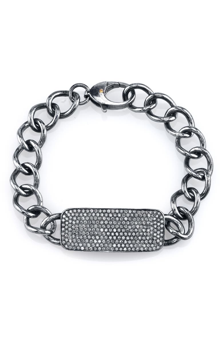 Sheryl Lowe Diamond Pavé Bar ID Bracelet, Main, color,