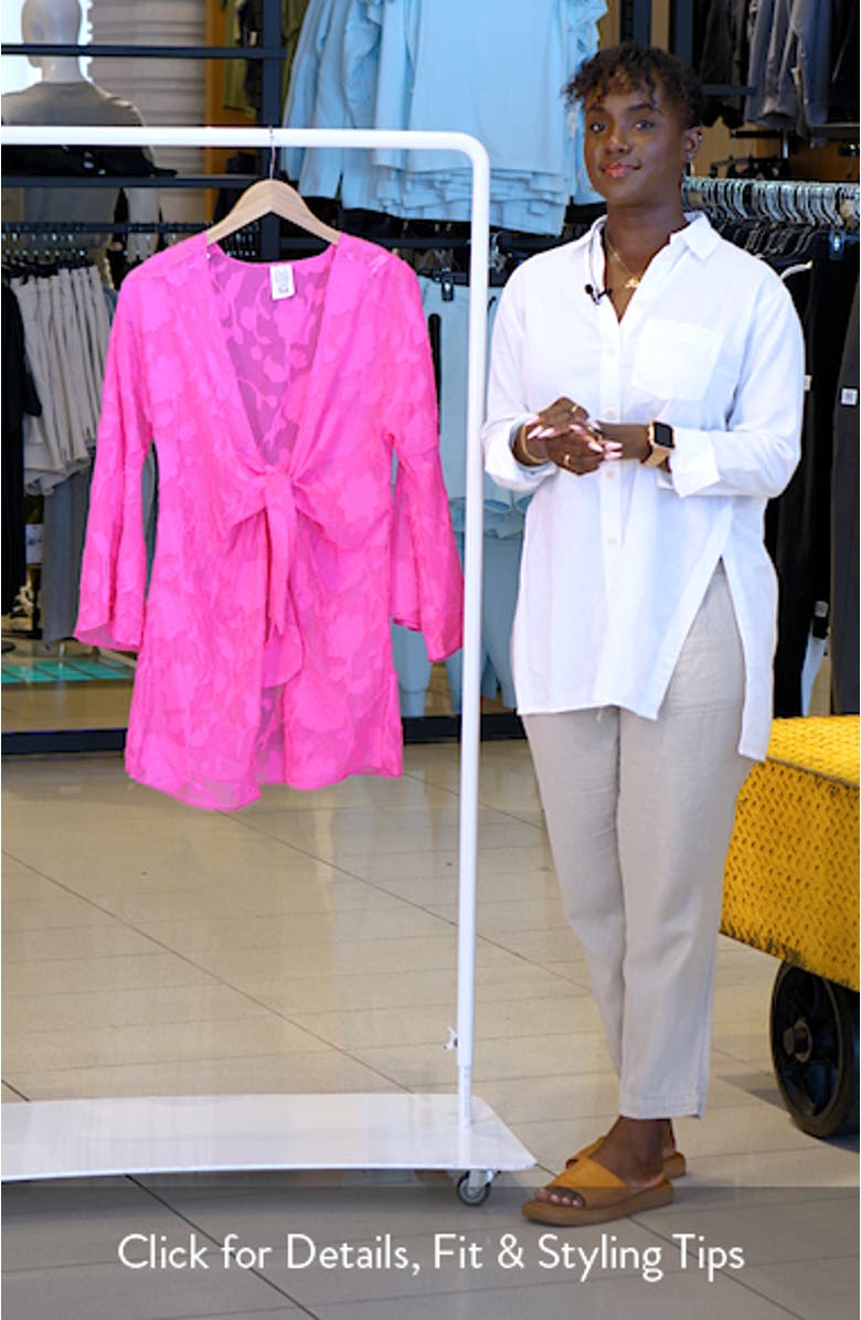 Victoria Garden Burnout Chiffon Cover-Up Tunic, sales video thumbnail