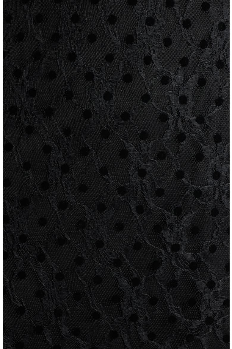 Lace Illusion Midi Dress, Alternate, color, BLACK