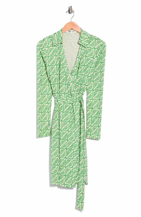 DVF Jeanne Long Sleeve Wrap Dress