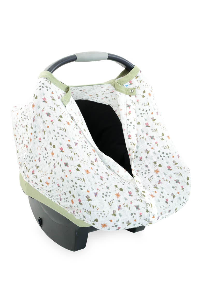Cotton Muslin Car Seat Canopy, Alternate, color, GARDEN BEES