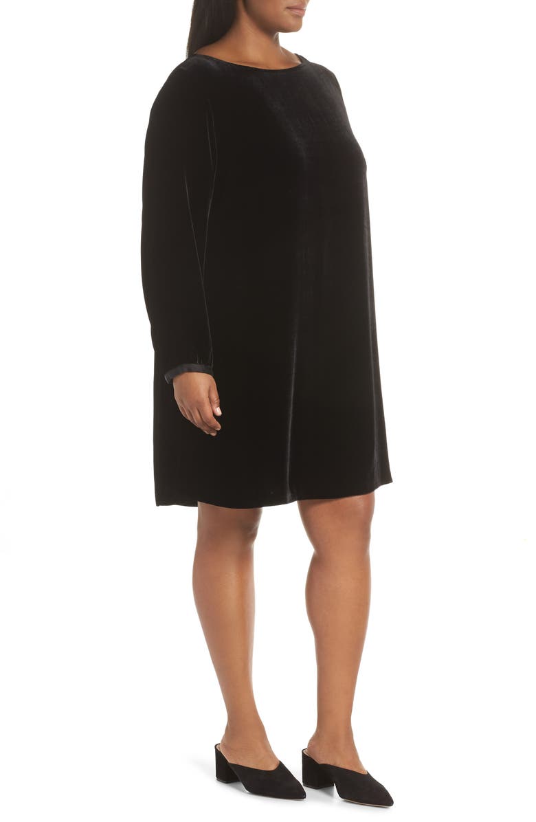 Eileen Fisher Velvet Shift Dress, Alternate, color, 