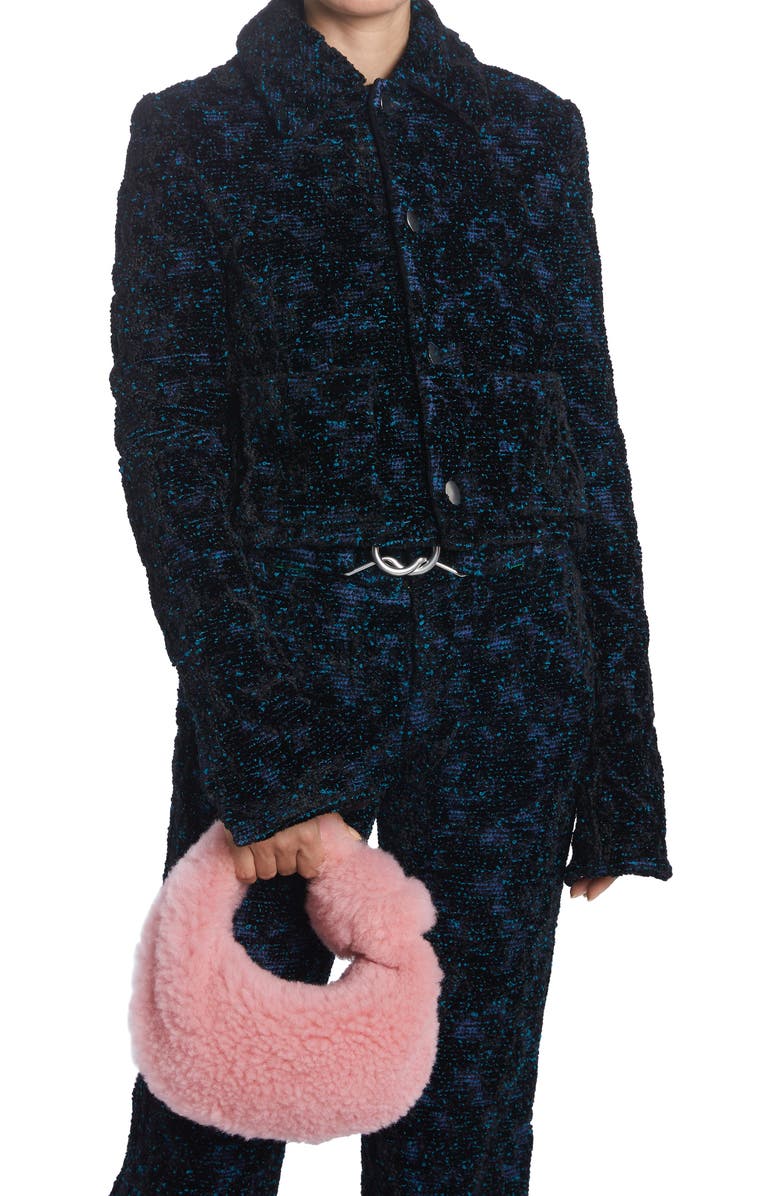 Bottega Veneta Mini Jodie Genuine Shearling Hobo, Alternate, color,