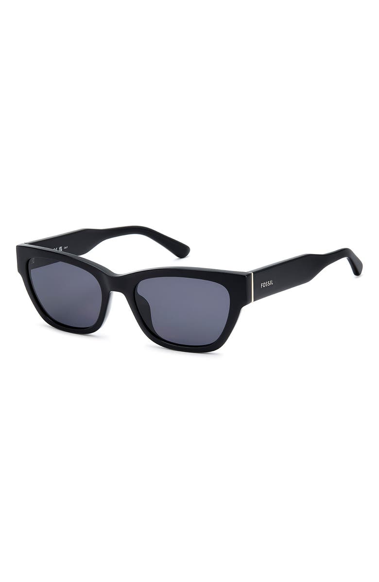 Fossil 55mm Rectangular Sunglasses, Alternate, color, Black/ Grey