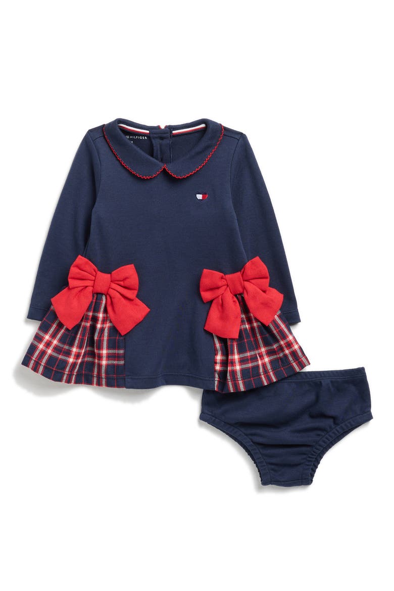 Long Sleeve Mixed Media Dress & Bloomers, Main, color, ASSORTED
