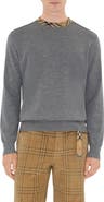 Burberry Check Trim Wool Sweater
