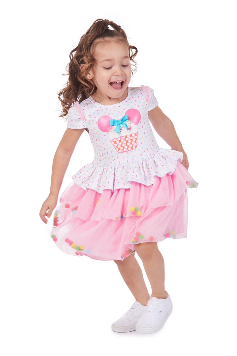 x Disney Minnie Cupcake Dress, Alternate, color, WHITE/ PINK