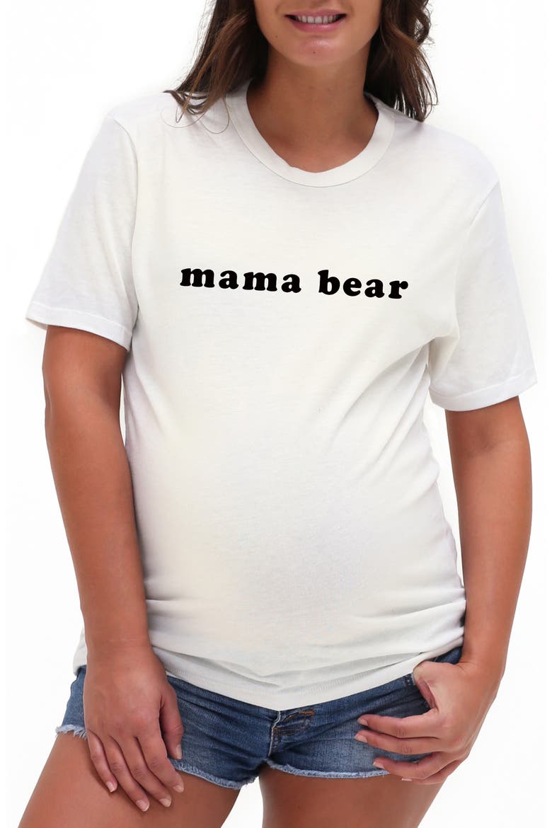 Mama Bear Maternity Graphic Tee, Main, color, IVORY