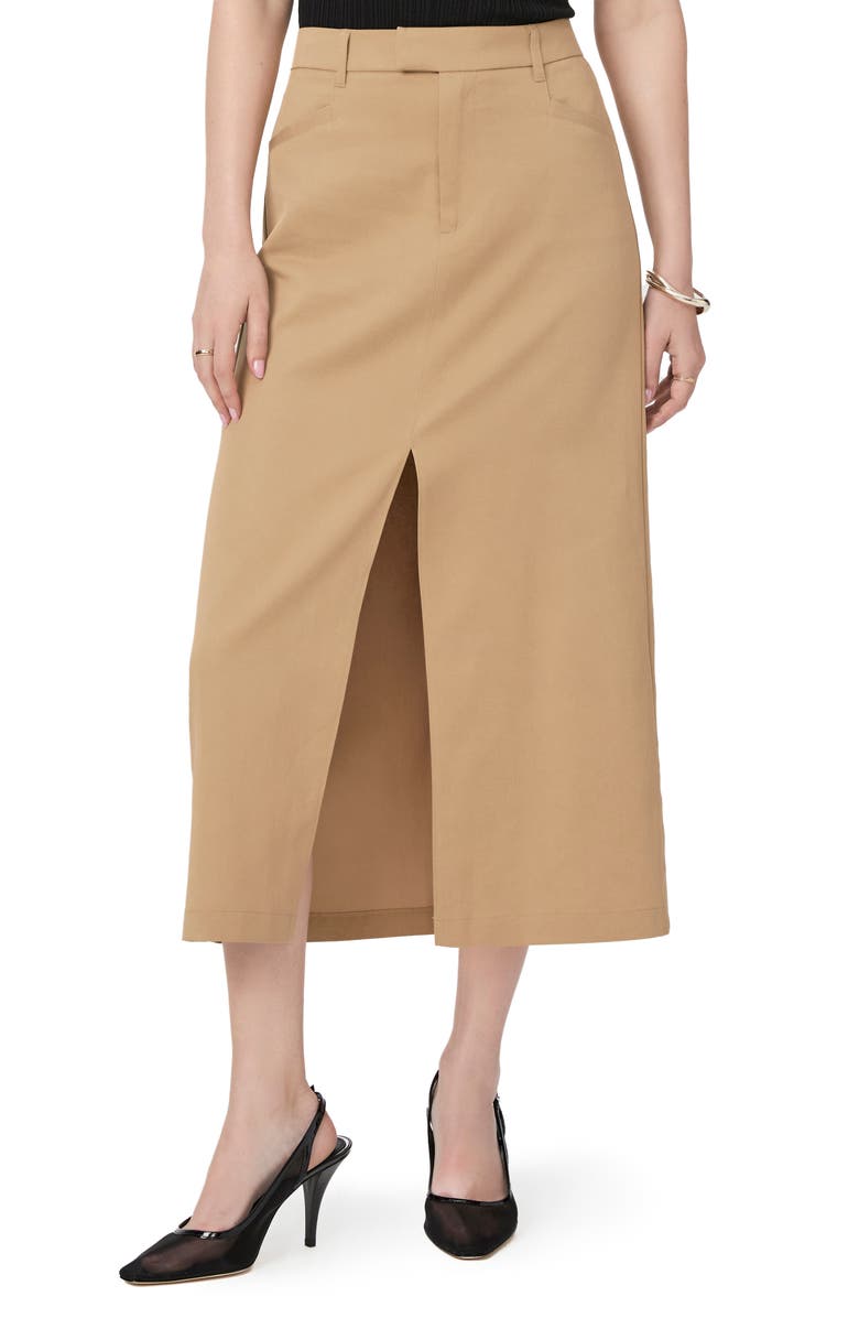 PAIGE Maureen Midi Skirt, Main, color, Sandstone