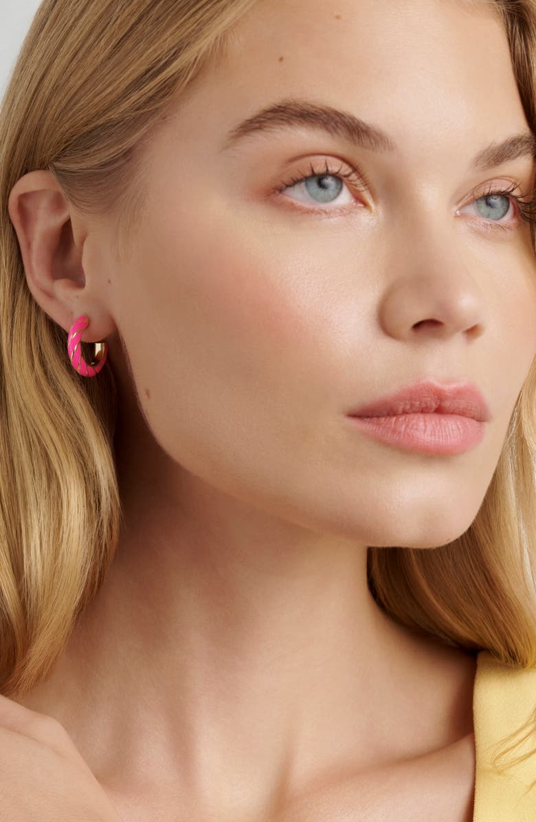 Ted Baker Tiffany Twist Enamel Hoop Earrings, Alternate, color, 