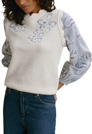 MINT VELVET Cotton Blend Striped Layered  Sweater