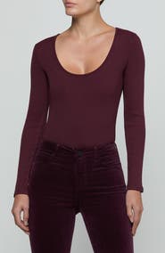 L'AGENCE Elara Stretch Cotton & Modal Rib Bodysuit
