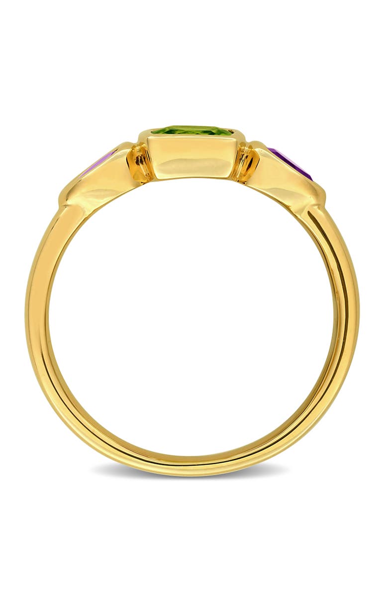 Julianna B. Peridot & Amethyst 3-Stone Ring 10k, Alternate, color, 