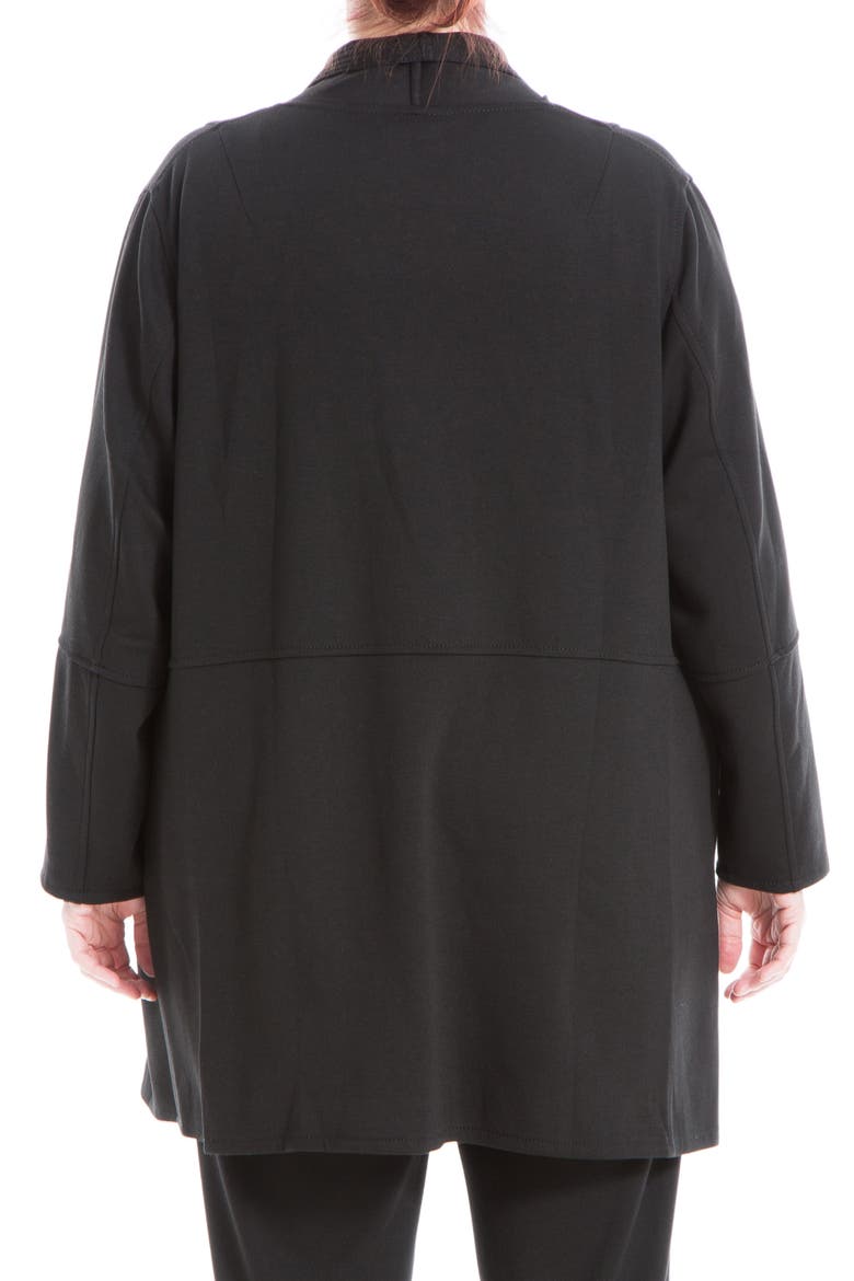 Draped Collar Scuba Jacket, Alternate, color, BLACK