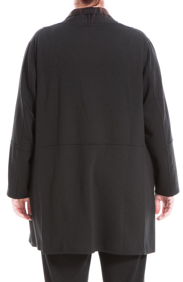 MAX STUDIO Draped Collar Scuba Jacket, Alternate, color, Black