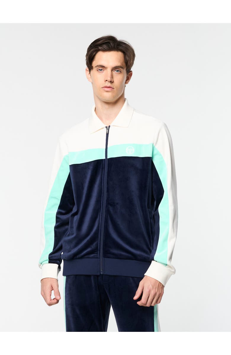 Sergio Tacchini Lazaro Velour Track Jacket, Main, color, Maritime Blue