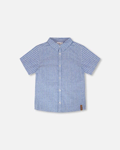 Chambray Denim Stripes Short-Sleeve Shirt (Toddler, Little Kid & Big Kid)