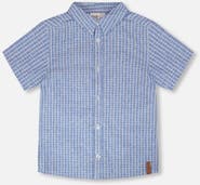 Deux par Deux Chambray Denim Stripes Short-Sleeve Shirt
