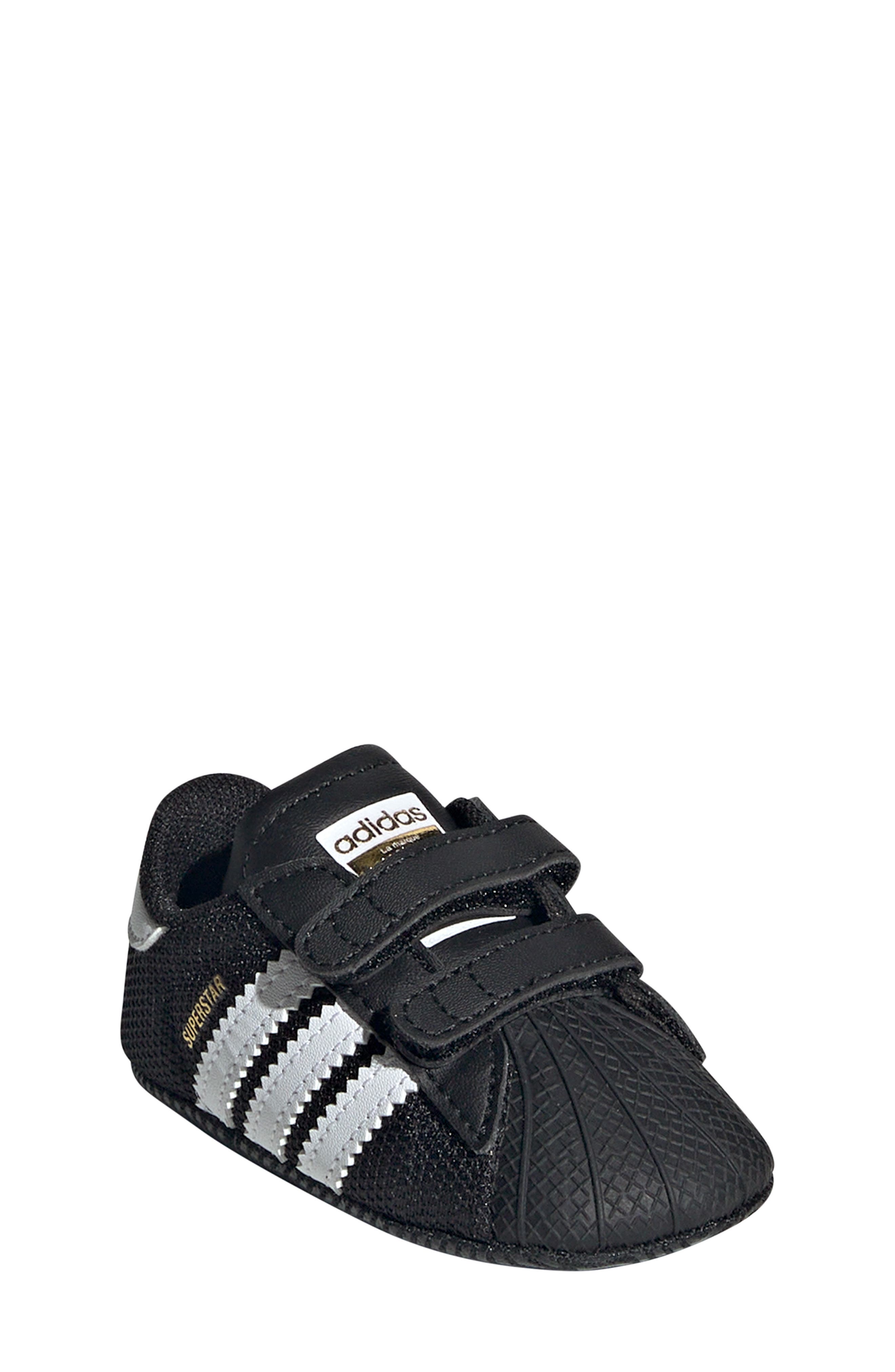 adidas Kids' Superstar Crib Shoe, Main, color, Black/ White/ Gold Metallic