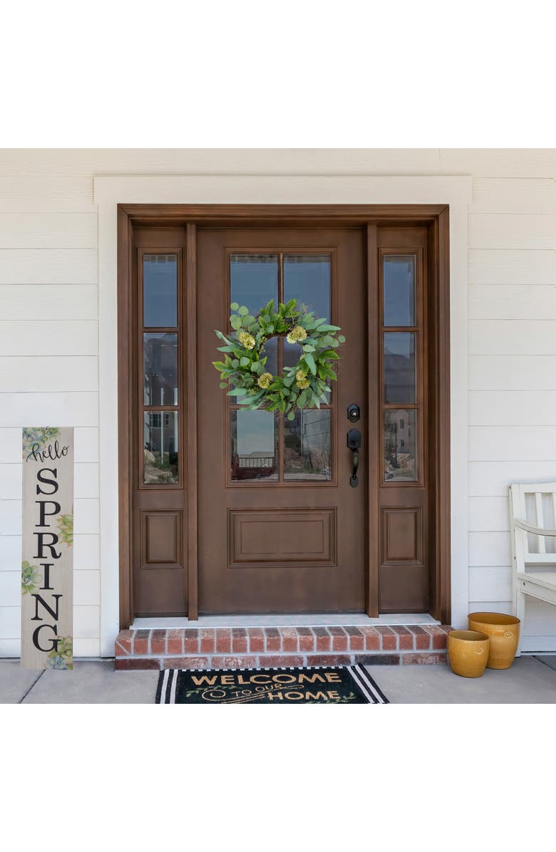 Northlight Eucalyptus and Olive Leaf Twig Spring Wreath, 24-Inch, Alternate, color, Green