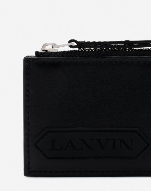 Lanvin Signature Leather Cardholder In Black