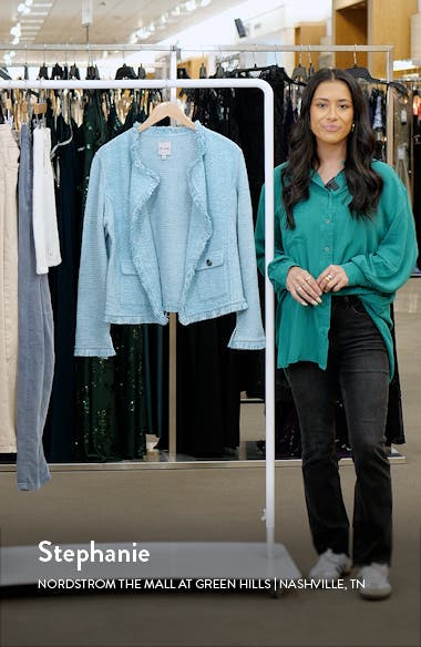 NIC+ZOE Fringe Mix Pocket Knit Jacket (Women) | Nordstromrack